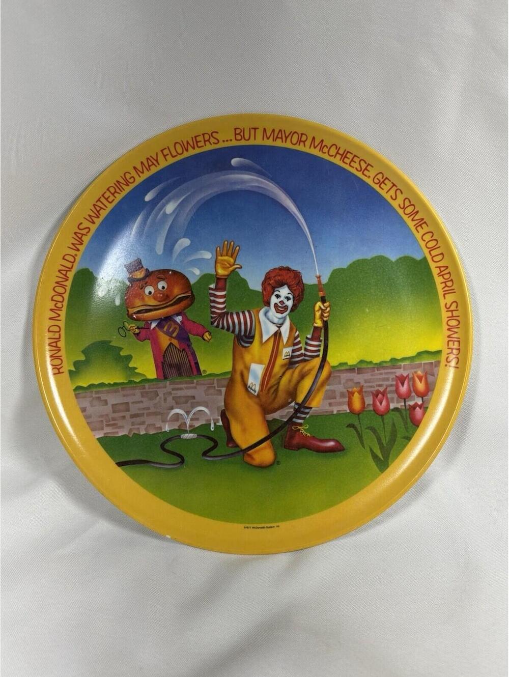 105 - 1977 Ronald McDonald Seasons Plate 10" Spring Melamine USA Vintage